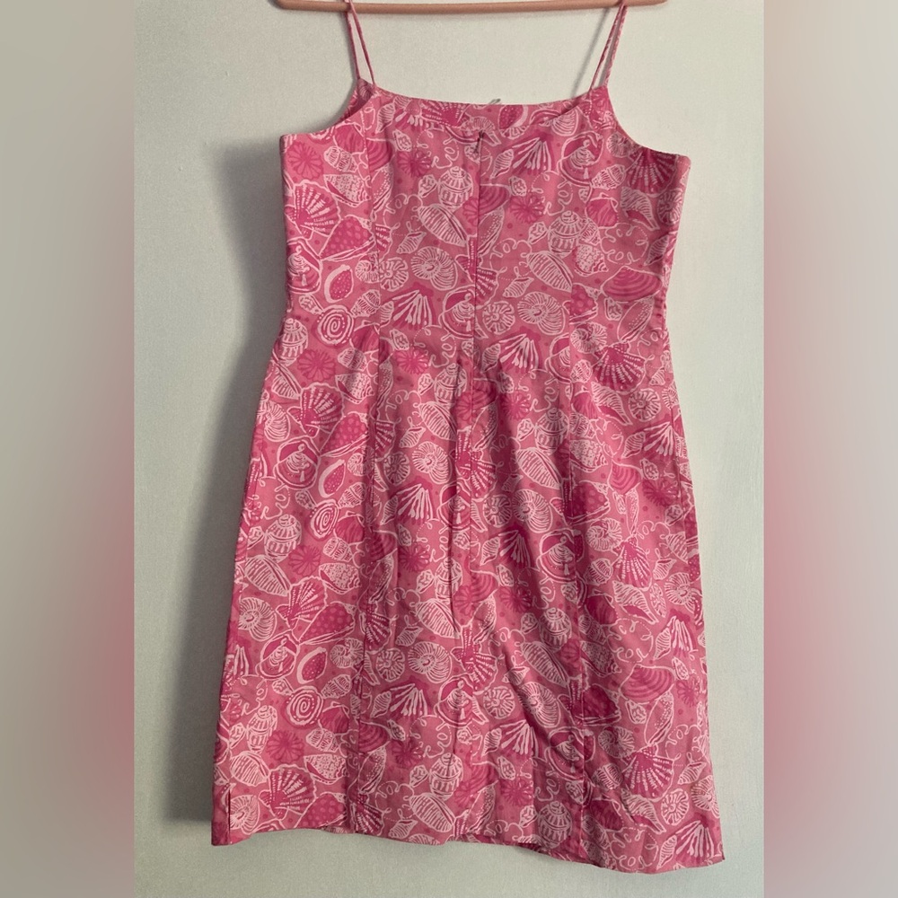 Lilly Pulitzer SZ 10 Sundress pink Seashell themed, sleeveless,Spaghetti Straps